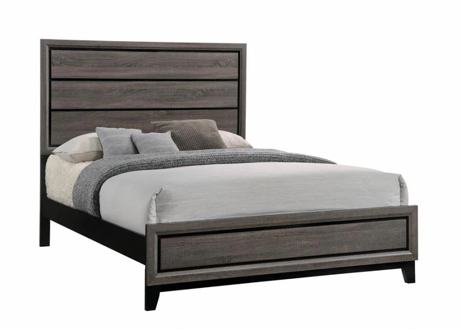 Watson queen bed grey oak finish NEW CO-212421Q