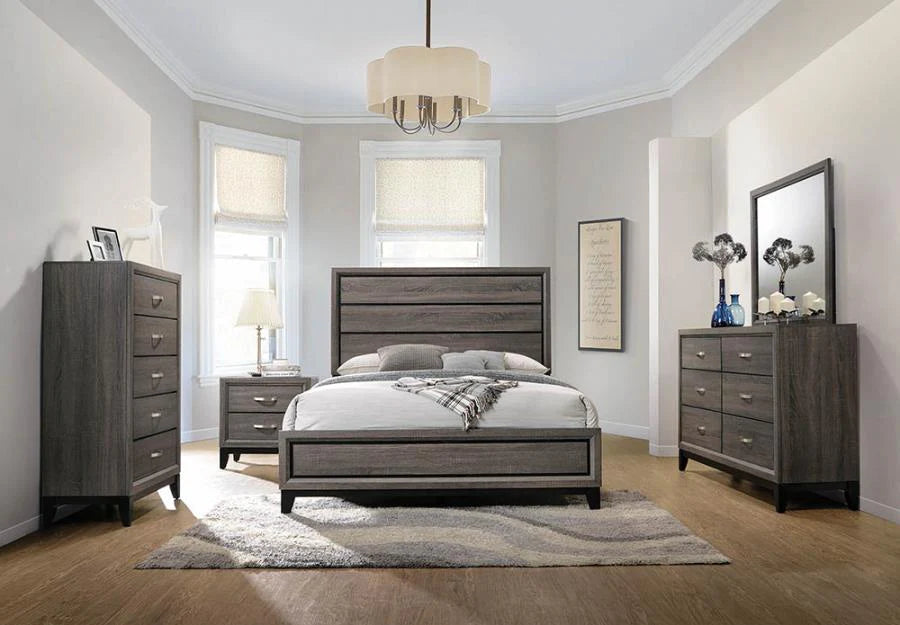 Watson queen bed grey oak finish NEW CO-212421Q