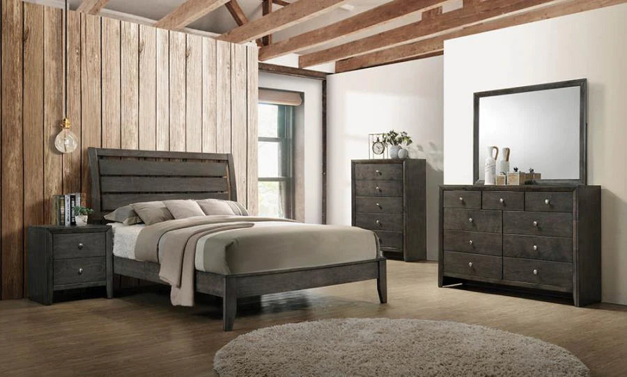 Serenity Eastern/standard king bed, mod grey/gray NEW CO-215841KE
