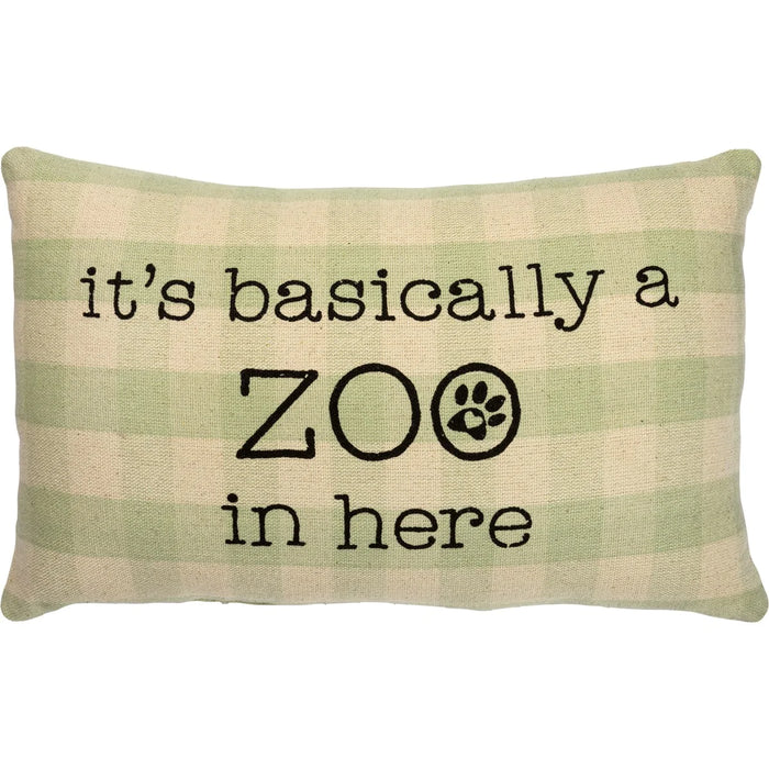 Pillow It's Basically a Zoo In Here Primitives by Kathy NEW PK-101673