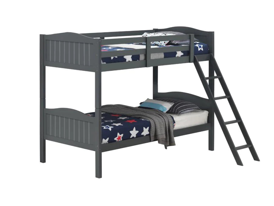 Bunk bed/beds bunkbed/bunkbeds twin grey/gray finish NEW CO-405053GRY