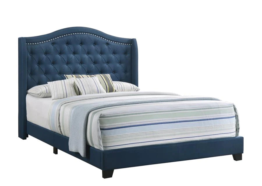 Sonoma upholstered tufted nail studded full bed dark blue NEW SPECIAL ORDER CO-310071Q