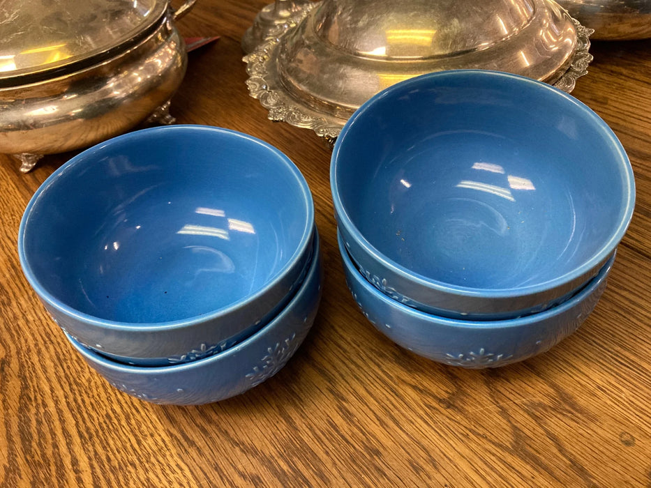 Blue ceramic snowflake bowls 27270