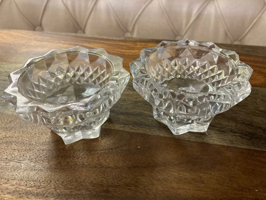 Small crystal candleholders set 27668