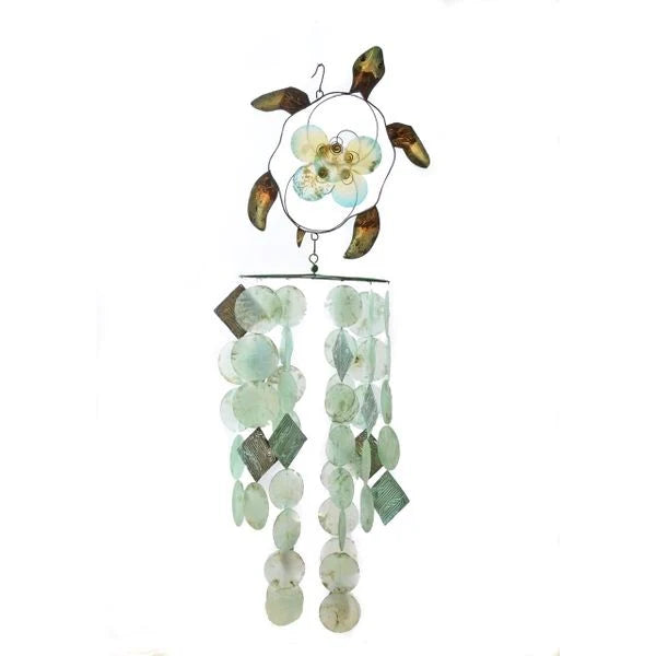 Metal & Capiz Shell Sea Turtle Wind Chime BS-2829