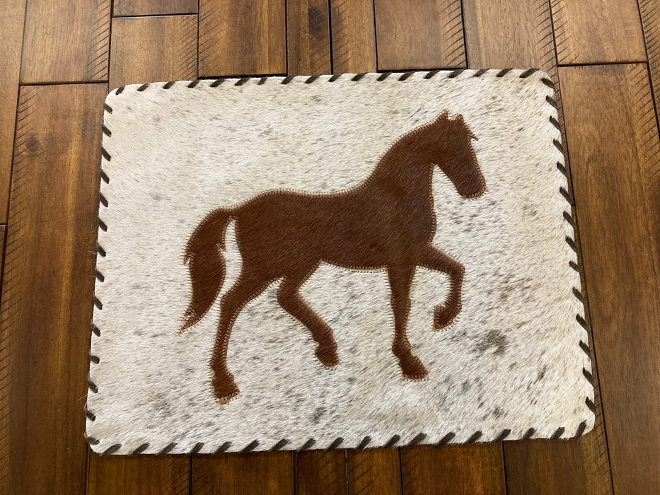 Cowhide and leather large horse placemats GL-20001