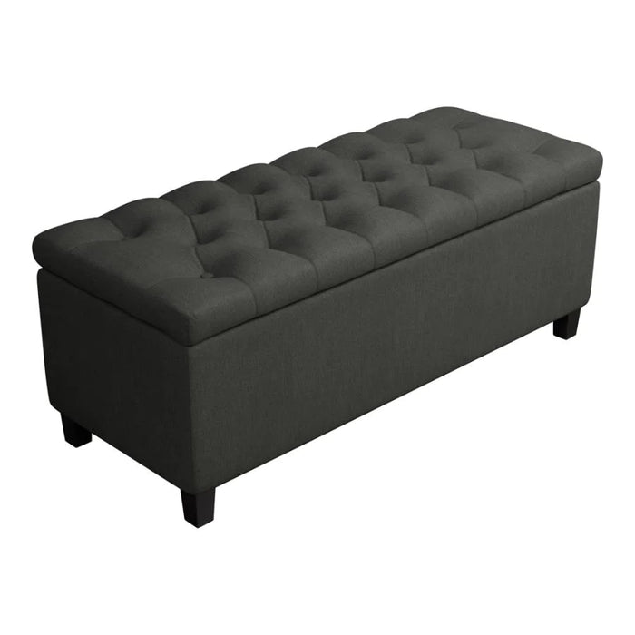 Storage bench tufted charcoal grey/gray NEW CO-915143