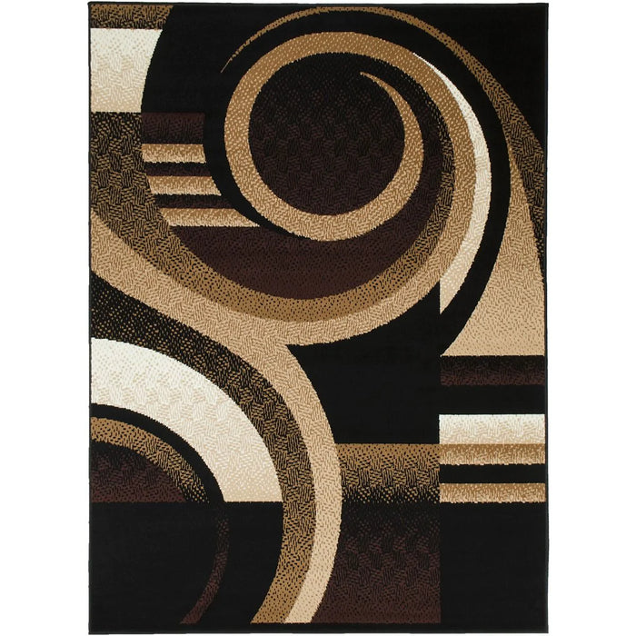 Persian Weavers Moderno 19 black swirl rug 5x7 NEW PW-MD19BK5x7