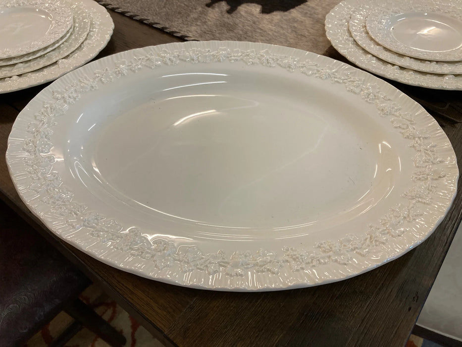 Vintage embossed Queens ware Wedgewood platter 28853