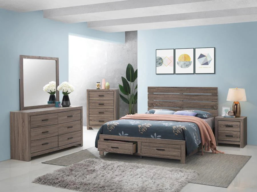 Brantford 2-drawer storage bed barrel oak finish queen NEW CO-207040Q