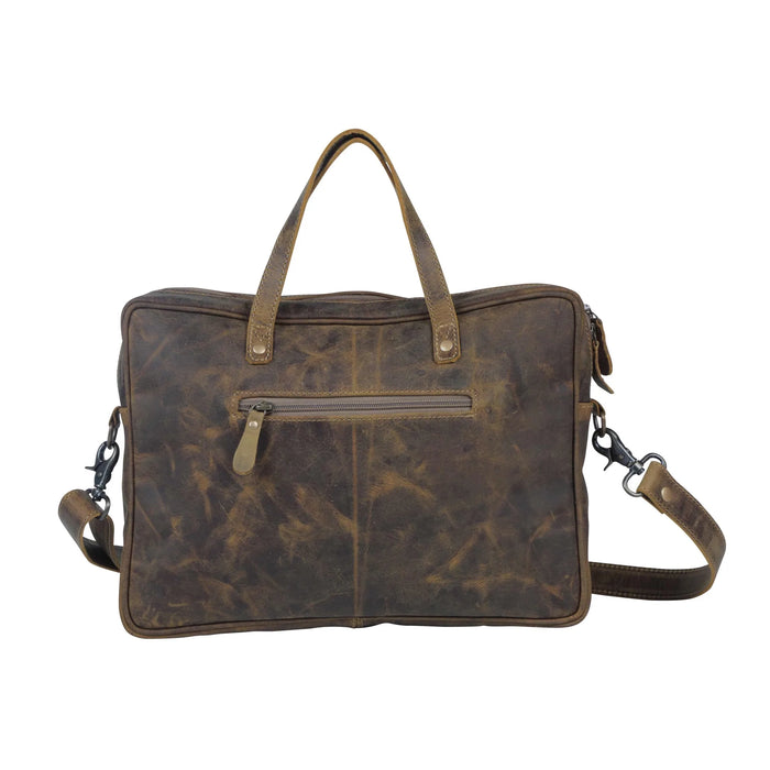 Sombre Hues Cowhide & Leather Laptop Bag Hand Crafted Myra Bag NEW MY-S-3819