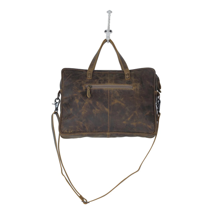 Sombre Hues Cowhide & Leather Laptop Bag Hand Crafted Myra Bag NEW MY-S-3819