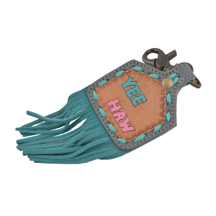 Bright Sunflower Yee Haw Leather Key Chain Fob w/ Fringe Hand Crafted Myra Bag NEW MY-S-5766