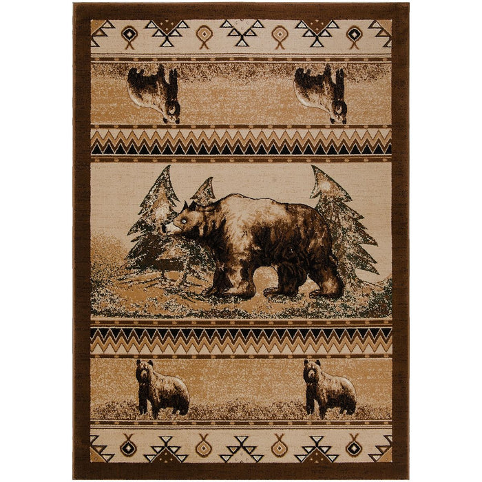 Persian Weavers Lodge 364 bear rug 4x6 NEW PW-LD-3644x6