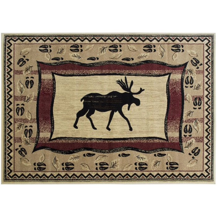 Persian Weavers Lodge 369 moose rug 4x6 NEW PW-LD-3694x6