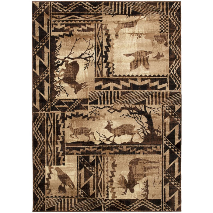 Persian Weavers Lodge 384 moose ducks deer cabin rug 2x3 NEW PW-LD-3842x3