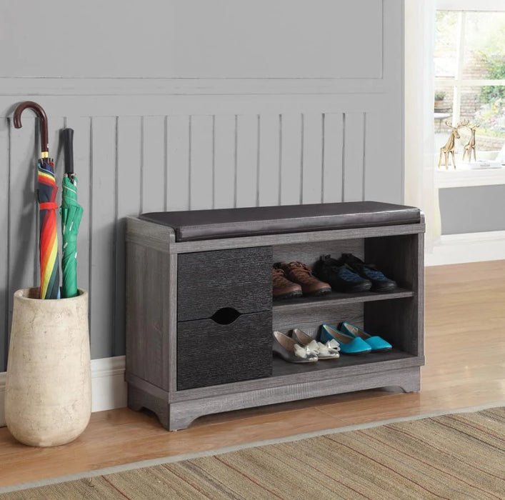 Storage bench distressed grey/gray NEW CO-950921