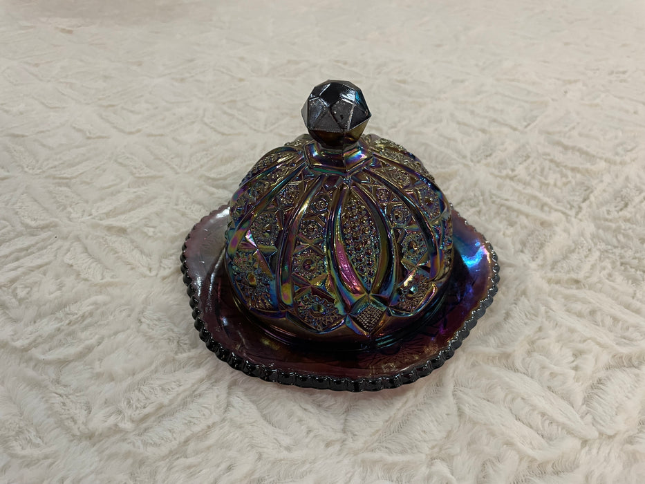 Fenton vintage carnival glass butter dish 30378