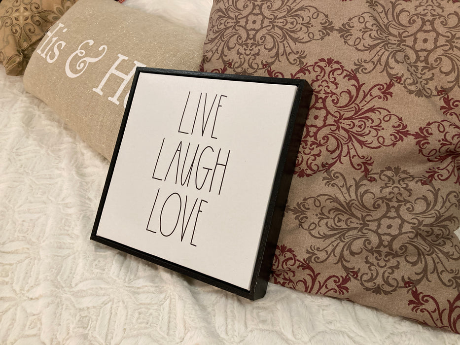 Live laugh love decor sign