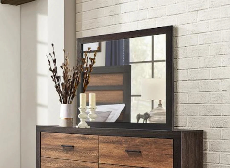 Dewcrest dark brown wood mirror NEW CO-223454