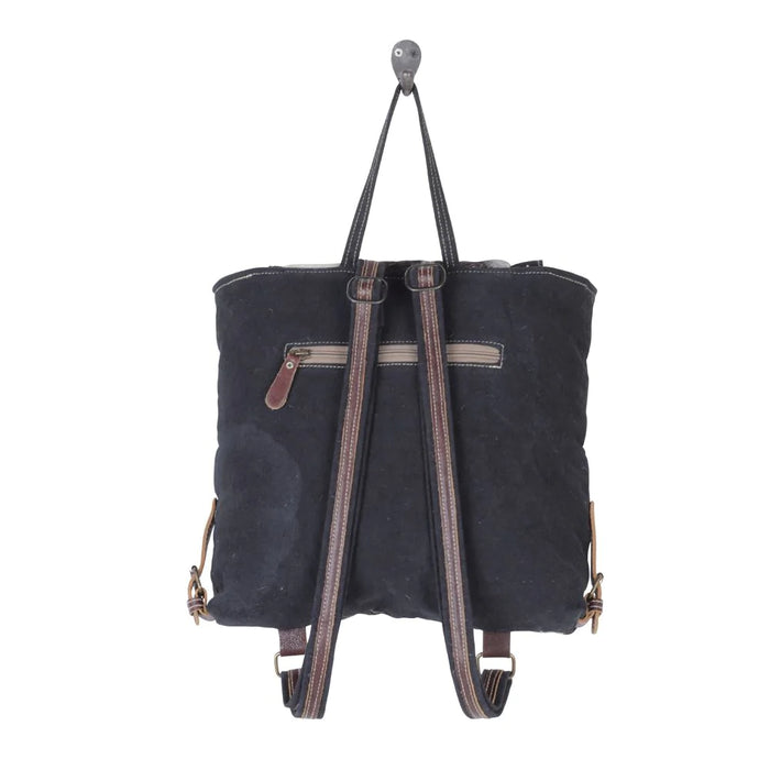 Hercule Rug, Canvas, Cowhide & Leather Backpack Hand Crafted Myra Bag NEW MY-S-5269