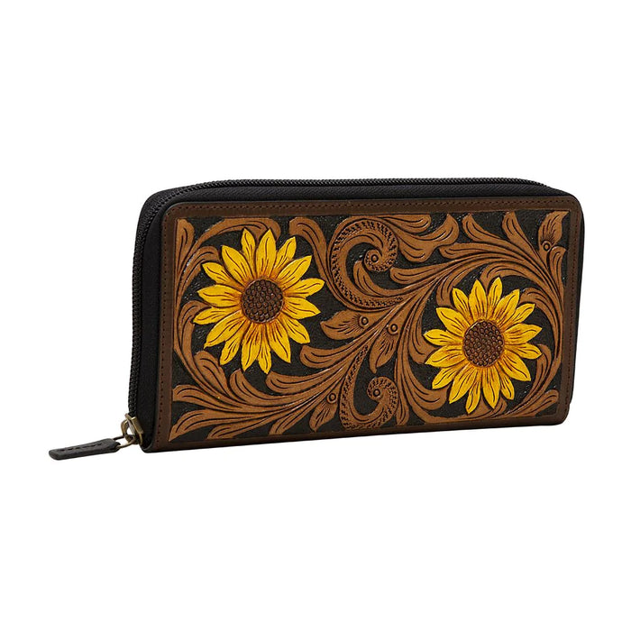 Yellow Bloom Leather Wallet Hand Crafted Myra Bag NEW MY-S-5878